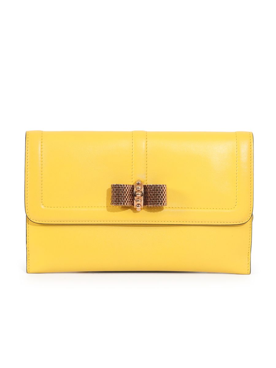 Christian Louboutin Yellow Leather Sweet Charity Wallet Small