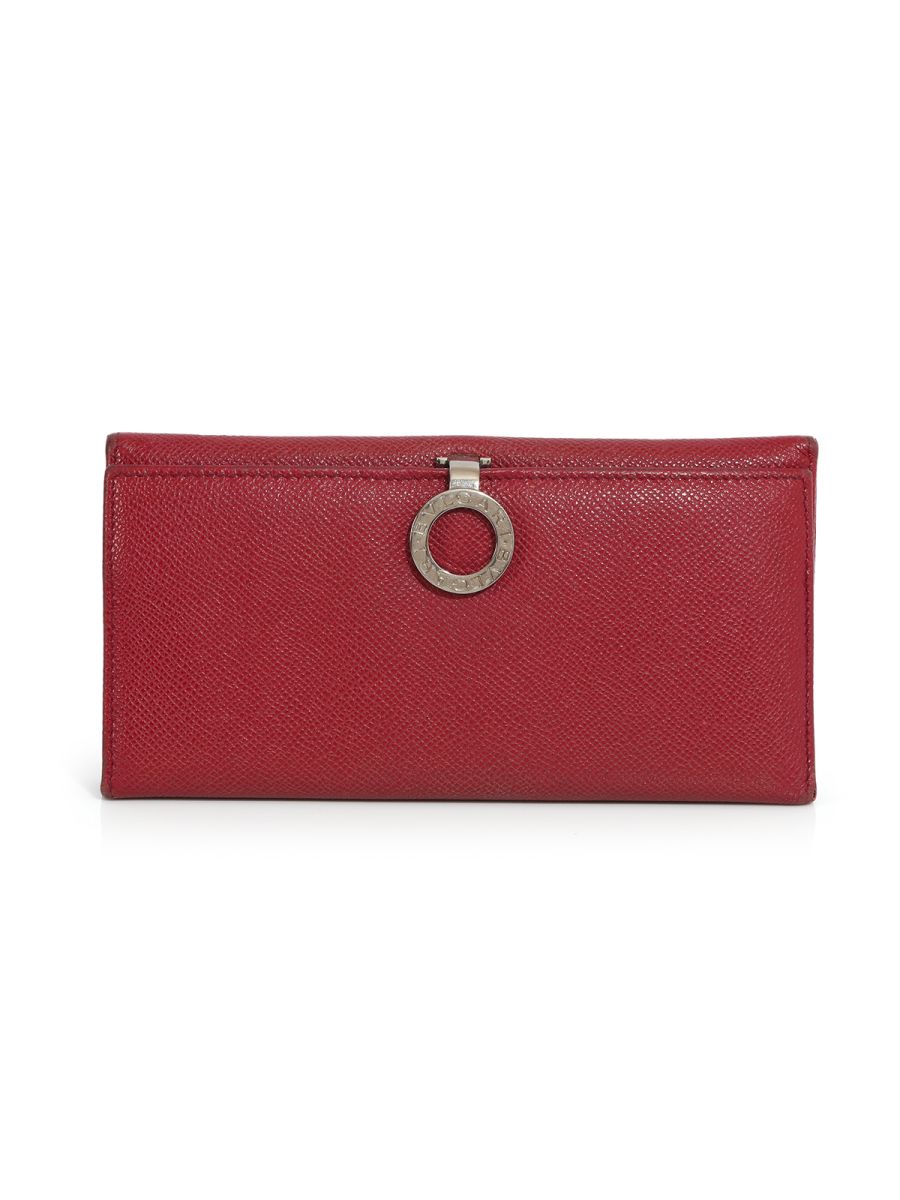 Bvlgari Sherry Red Flap Continental Wallet