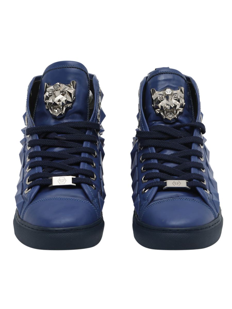 Philipp Plein Panther Motif Blue Men's Sneakers /Size-38 EUR