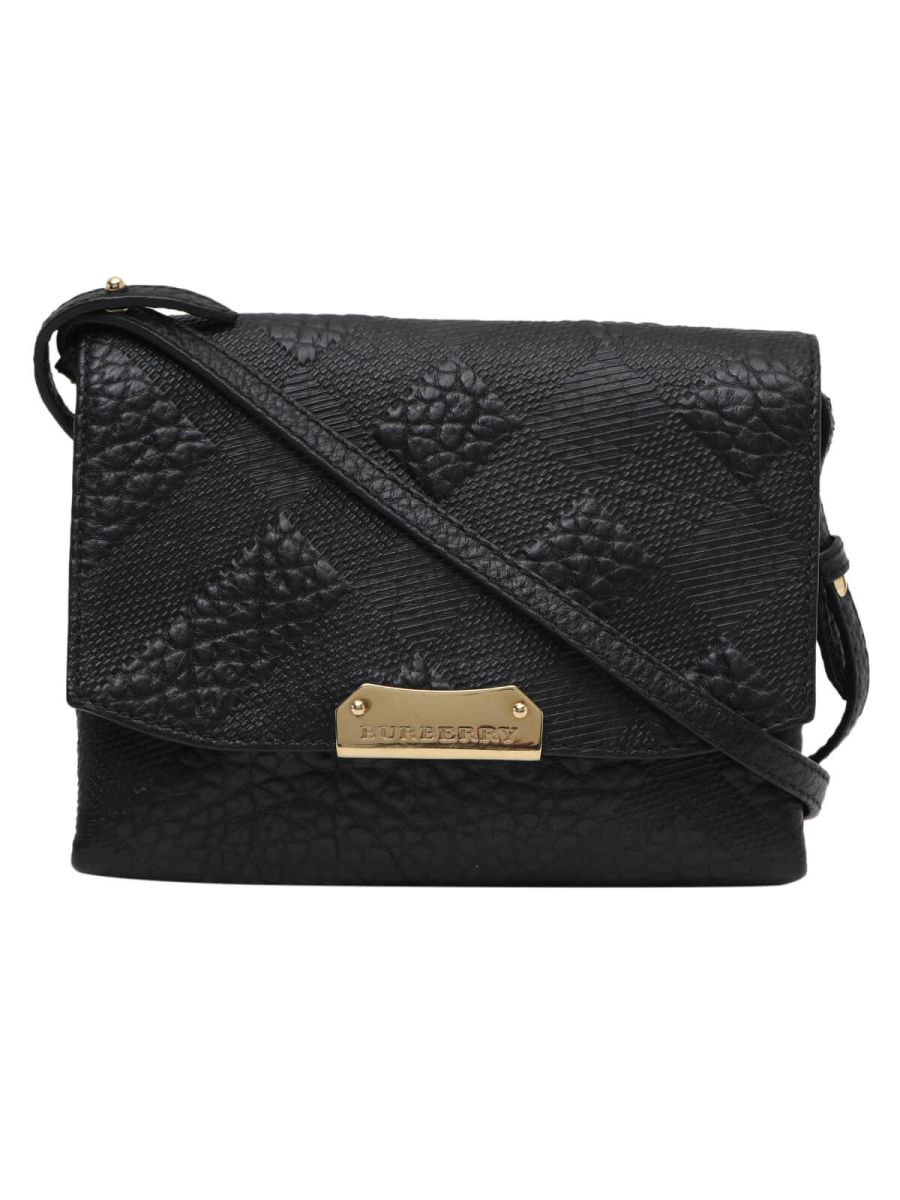 Black Leather Small Langlet Crossbody Bag