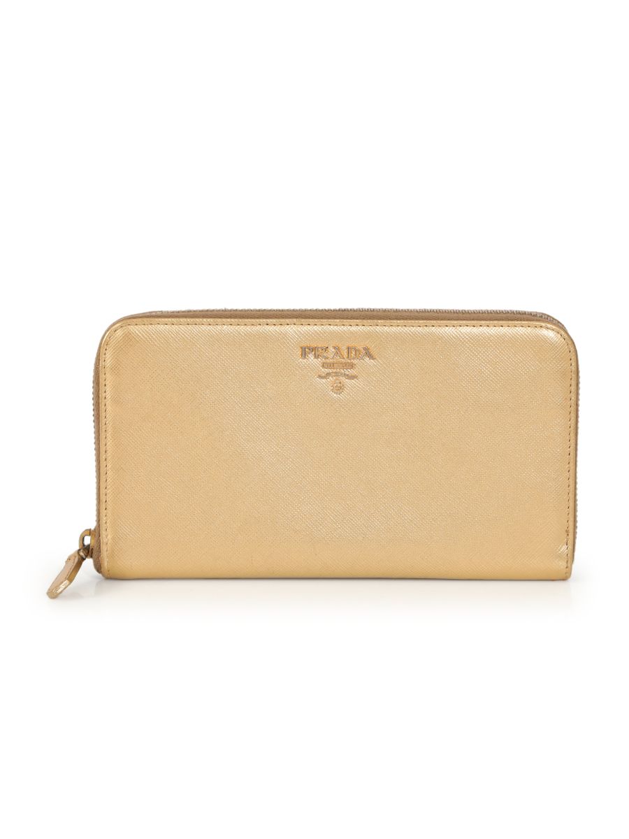 Prada Saffiano Metal Leather Continental Wallet One Size