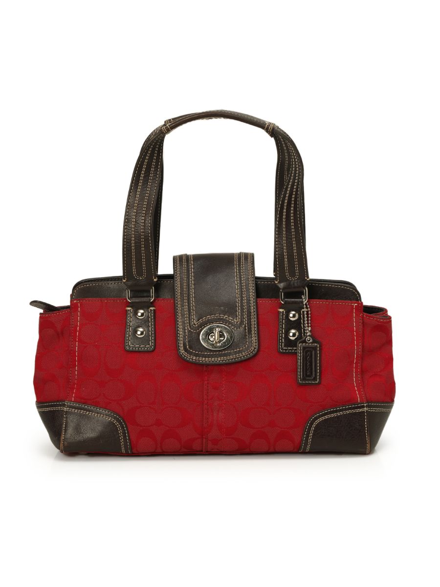 Coach Red Monogram Handbag Small