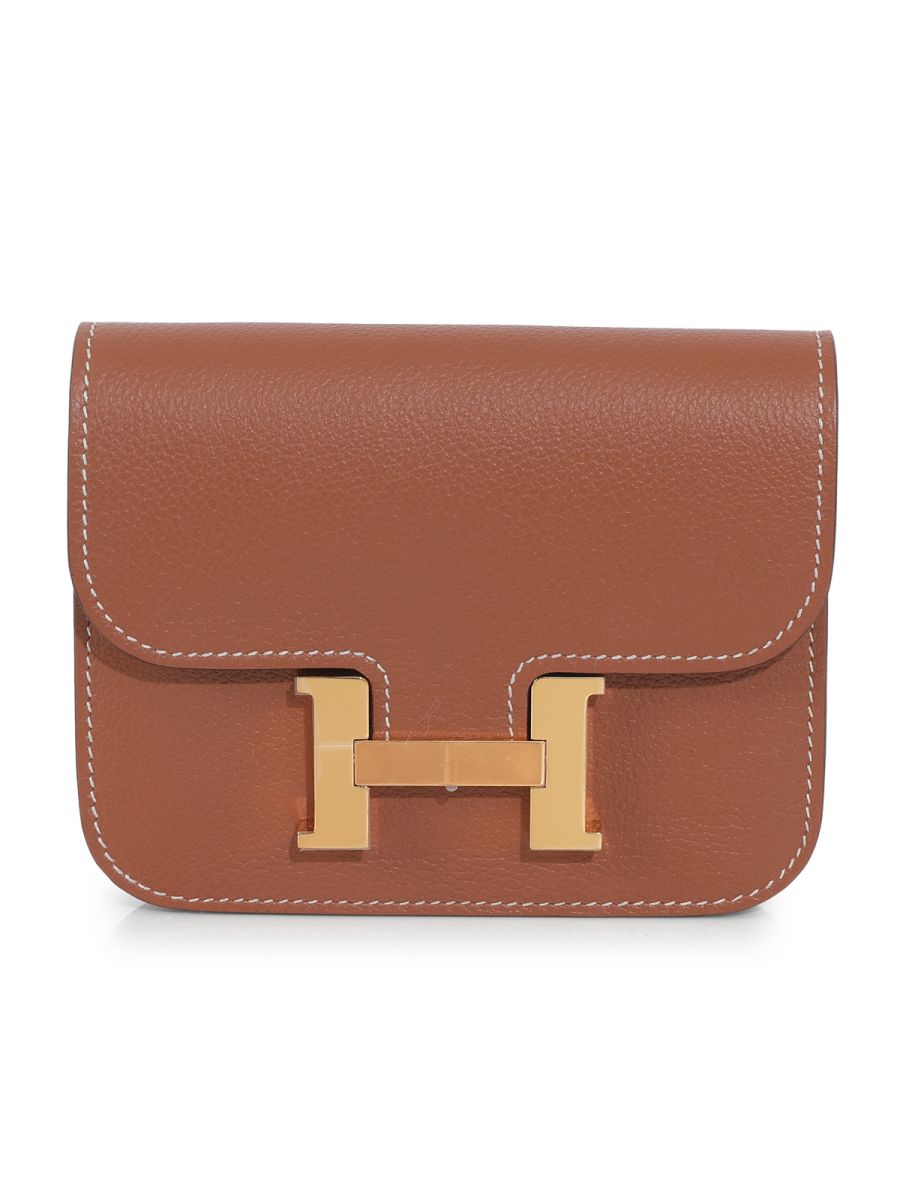 Hermes Constance Veau Evercolor Slim Compact Wallet One Size