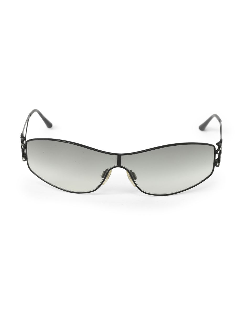 Chanel Black Gradient Lenses & Swaroski Crystal CC Sunglasses Small
