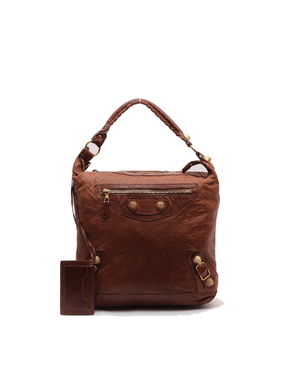 Balenciaga Brown Leather Hobo Bag