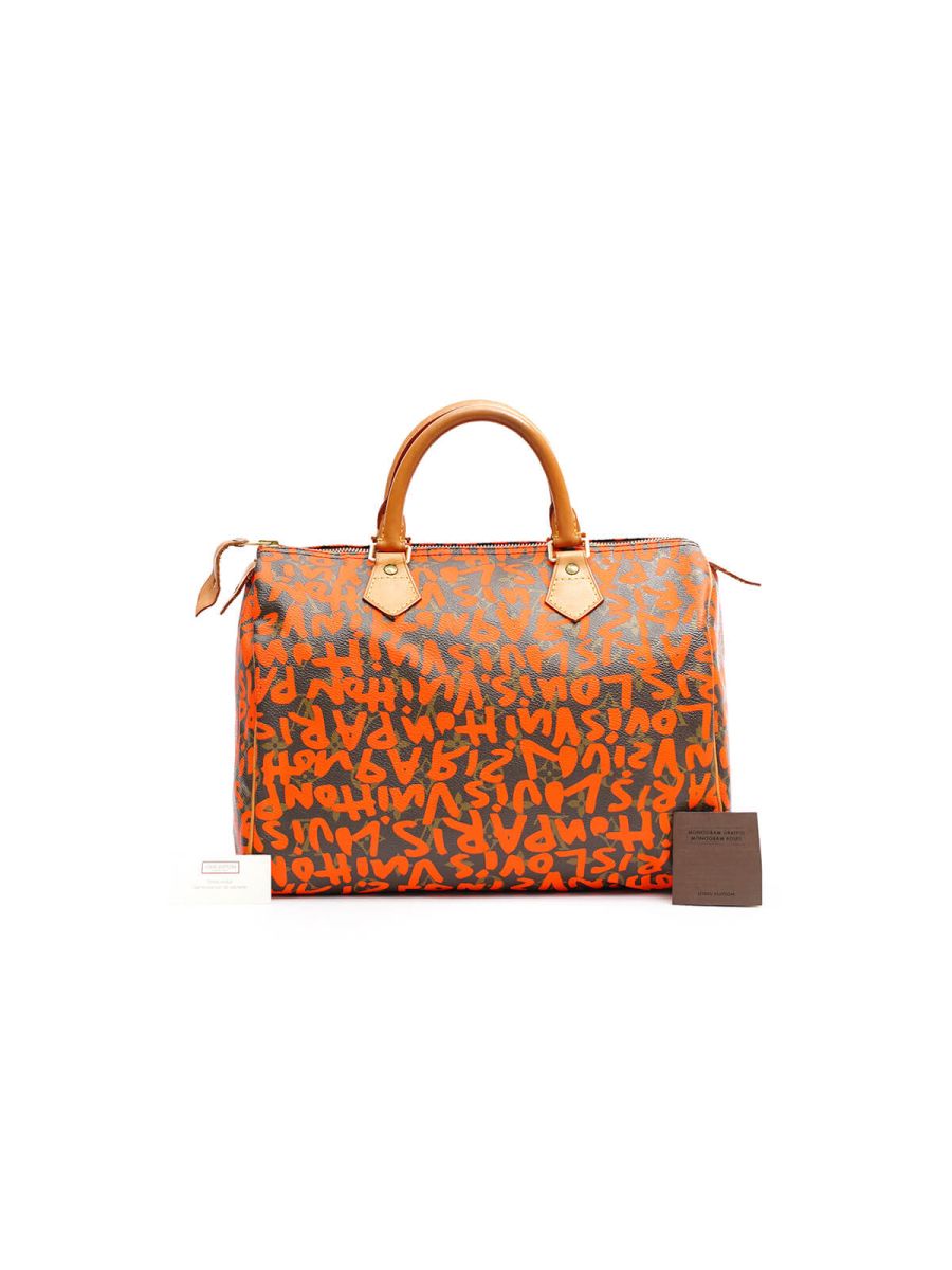 Limited Edition Orange Graffiti Stephen Sprouse Speedy 30 Bag