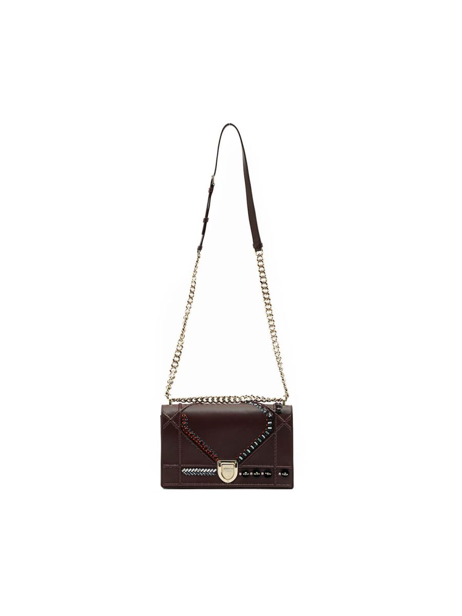 Limited Edition Dior Diorama Maroon Shoulder Bag