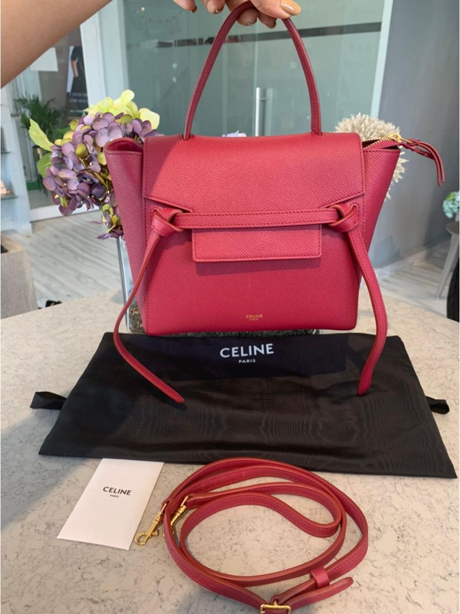 Celine Nano Pink Belt Top Handle Bag
