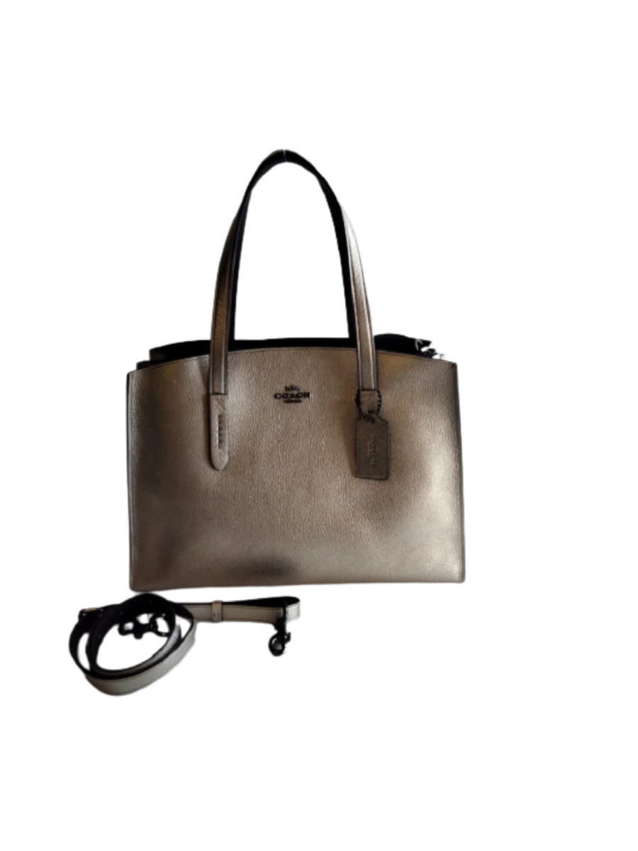 Woman’s Metallic Leather Tote Bag
