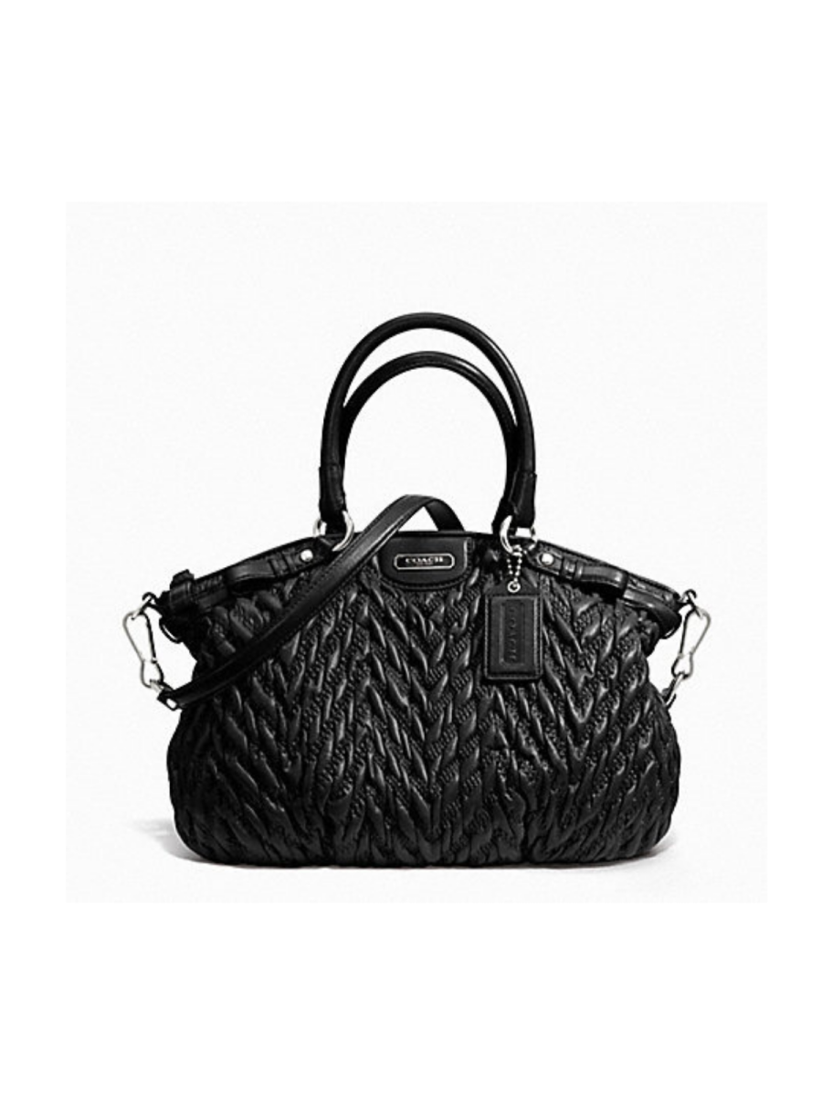 Madison Quilted Large Black Satchel