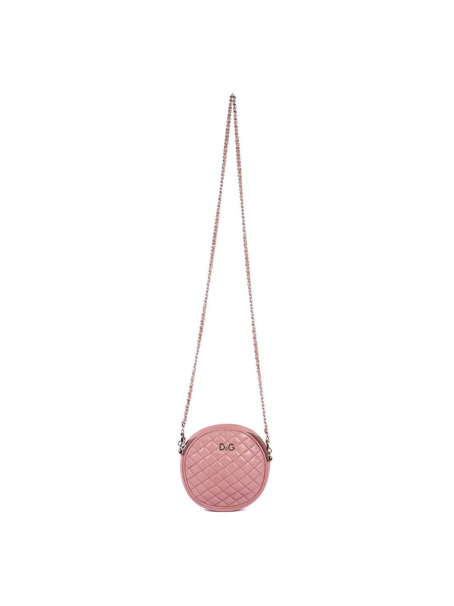 D&G Quilted Leather Round Crossbody Bag