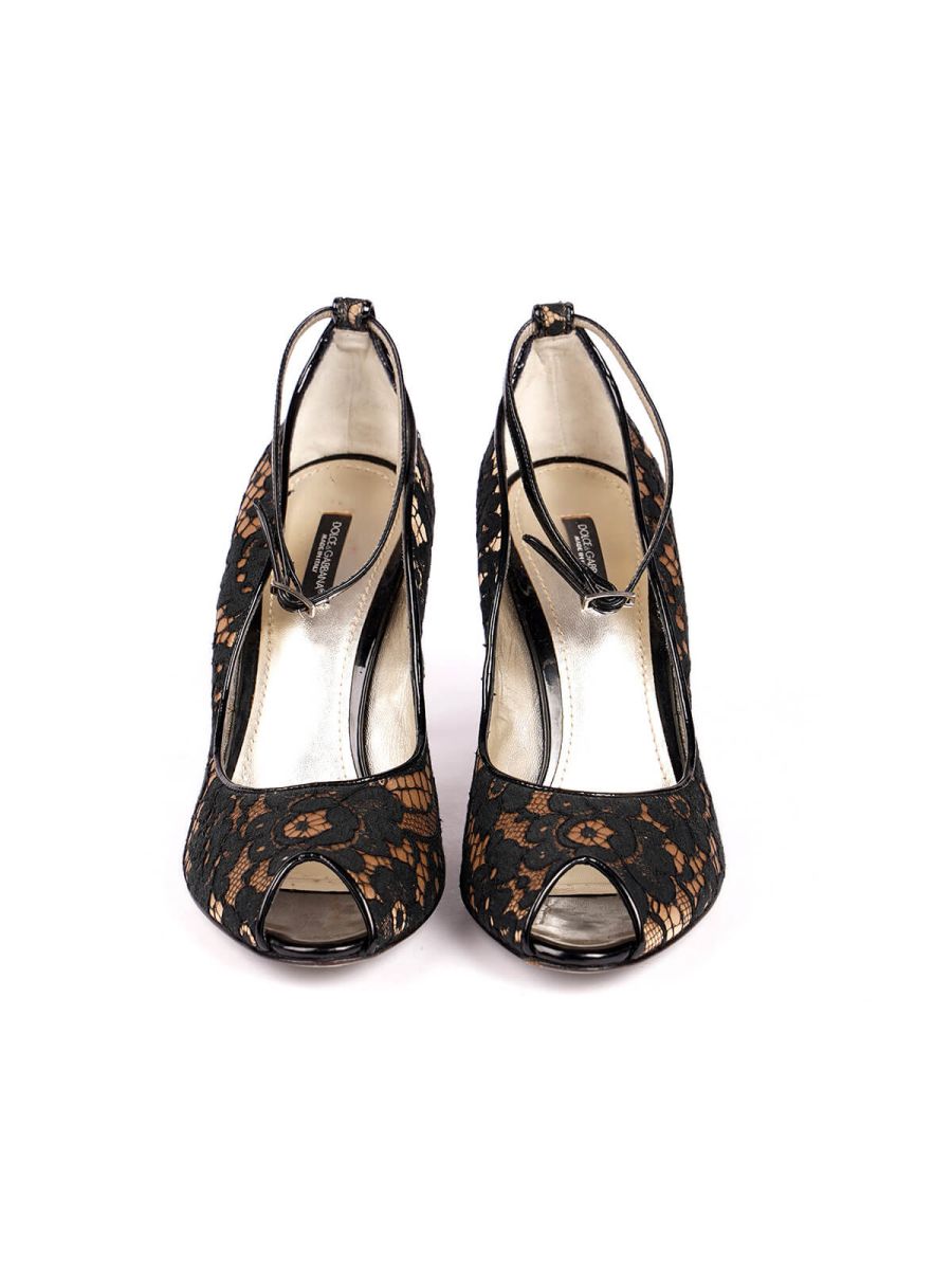 D & G Lace Peep Toes - Size 40