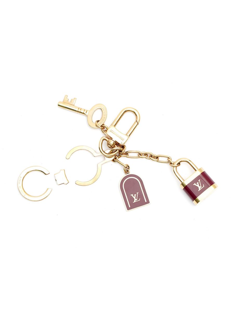 Gold Plum Rare Lock Key, Key Ring Chain Charm