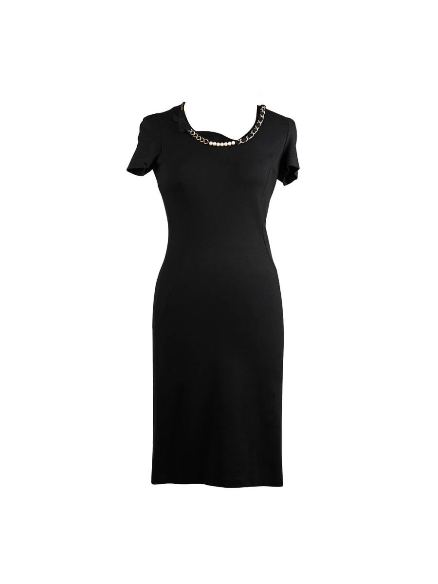 Moschino Black Pearls Dress Size L