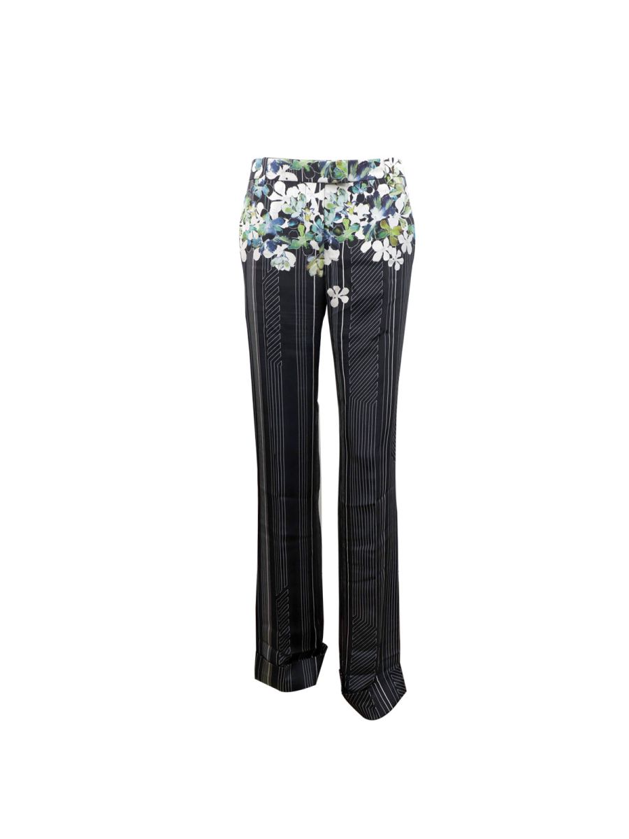 Womens Floral Stovepipe Trousers