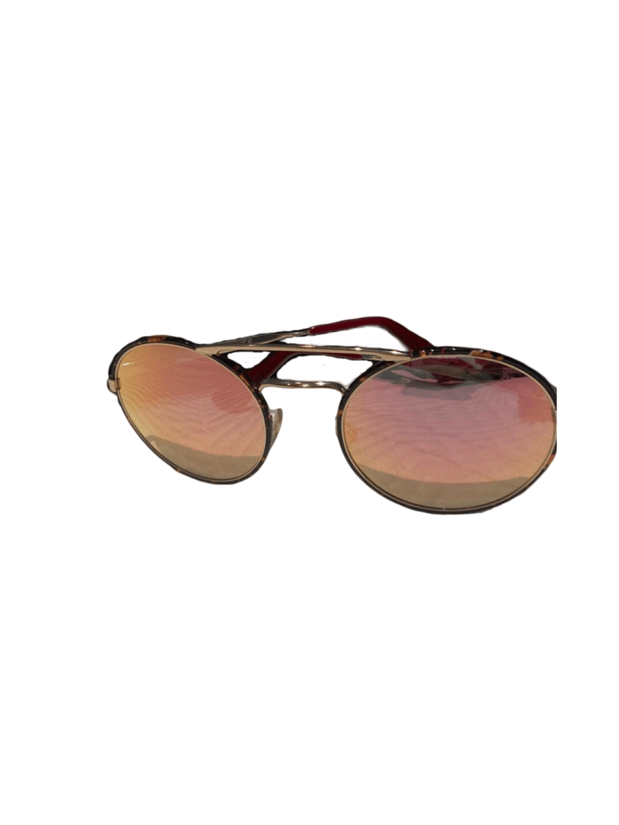 Cinema Brow Bar Round Swirl Mirrored Sunglasses