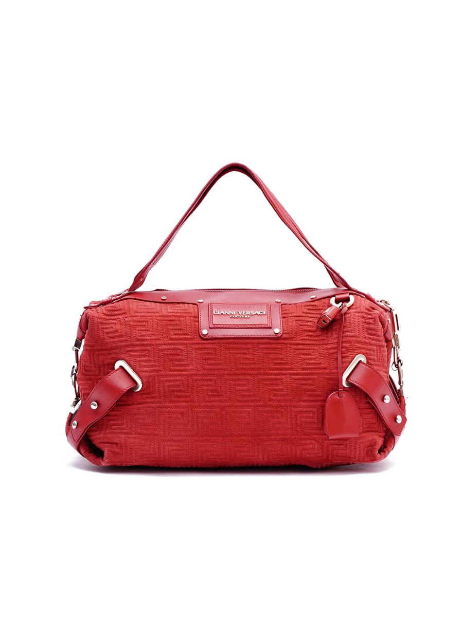 Versace Giani Red Suede Shoulder Bag