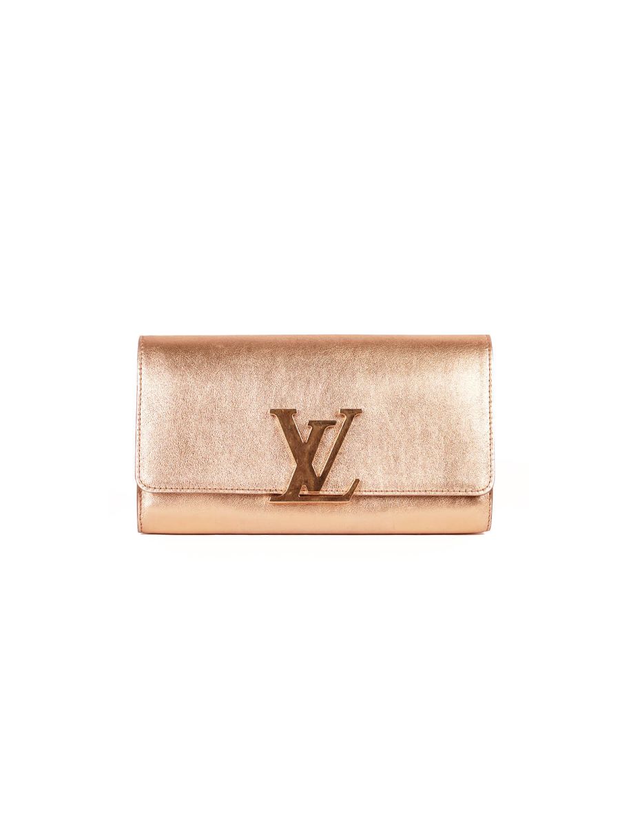 Gold Calfskin Leather Louise Clutch